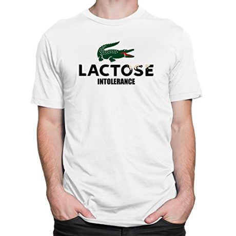 Lactose Intolerance Mens Tee Fashion Spoof T-shirt White, Grey S-3XL
